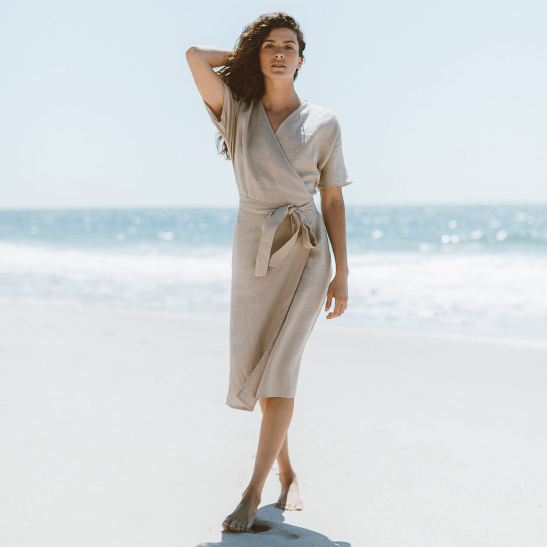 SUMMER Linen Wrap dress