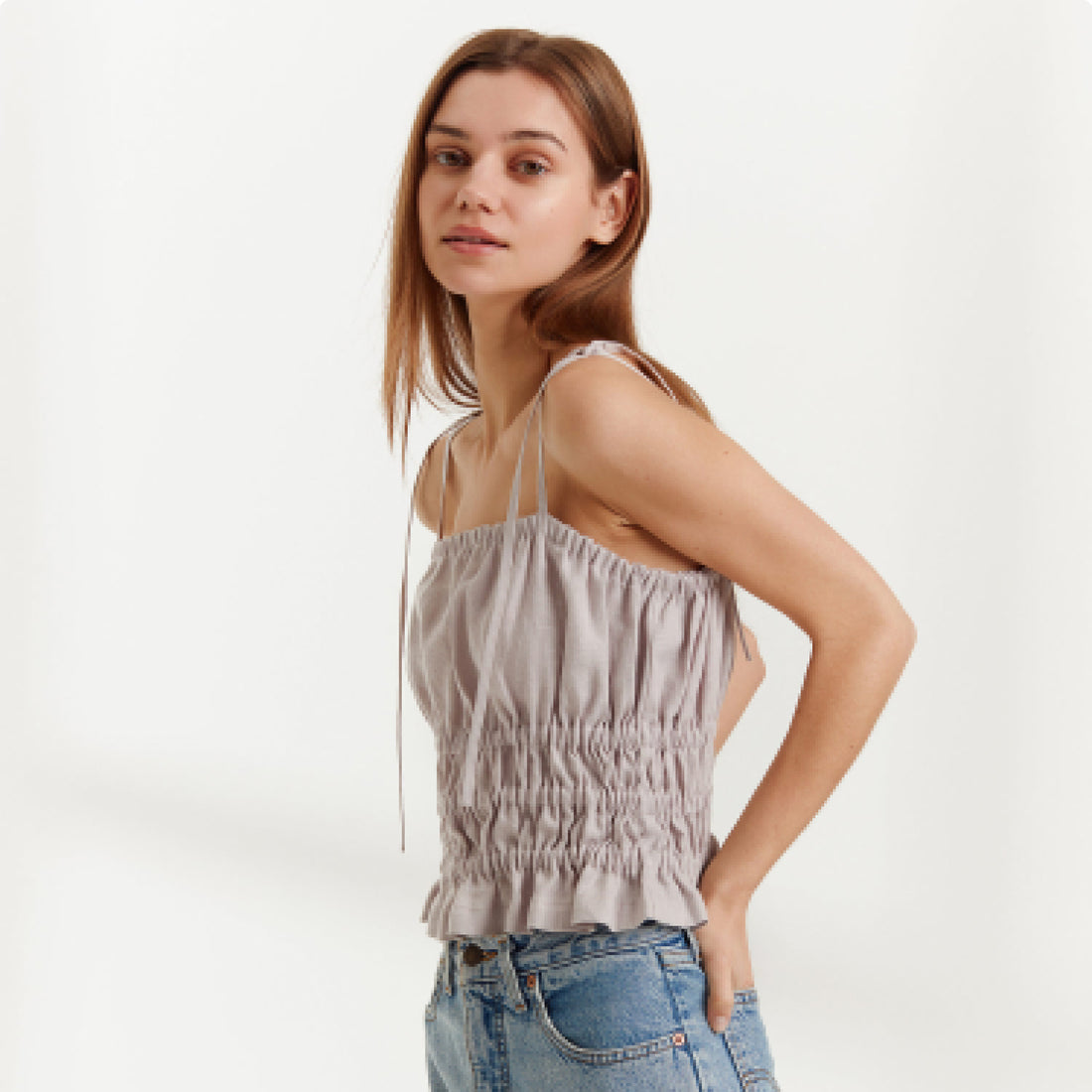 AUGUST Linen Strap Top